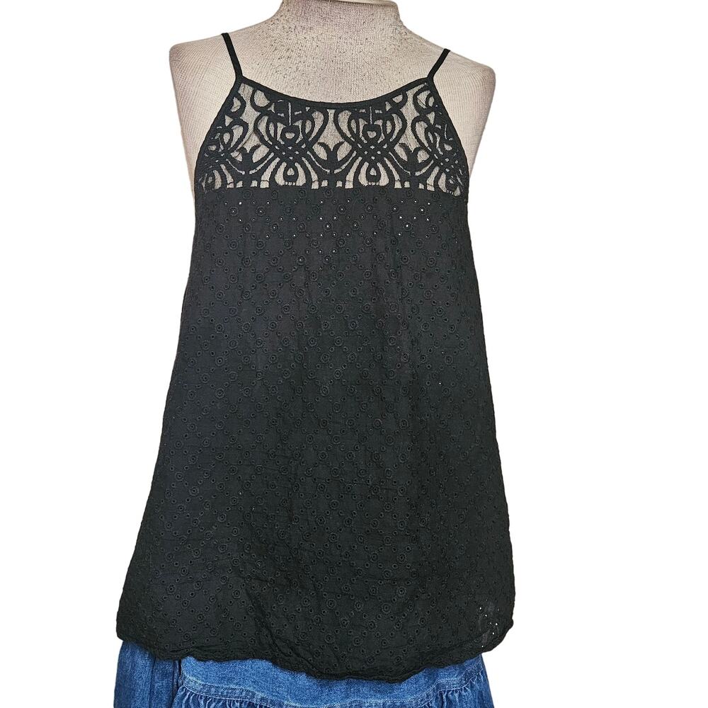 Gianni Bini Sleeveless Eyelet Blouse Size Small